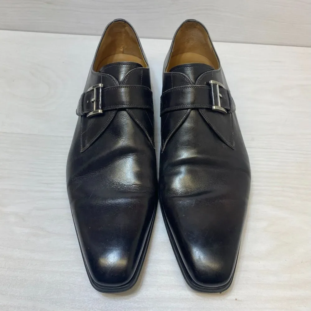 Magnanni Marco II Monk Strap Dress Shoes Men's Size 12‎ Brown Leather Comfort